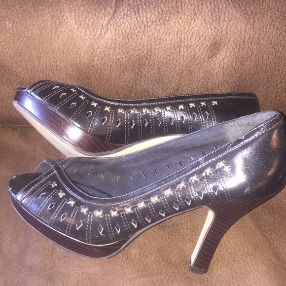 Black open toe heels - Picture 1 of 2